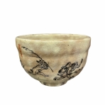 茶碗　粉引　「鳥獣戯画」　茶道具　抹茶茶碗　抹茶碗